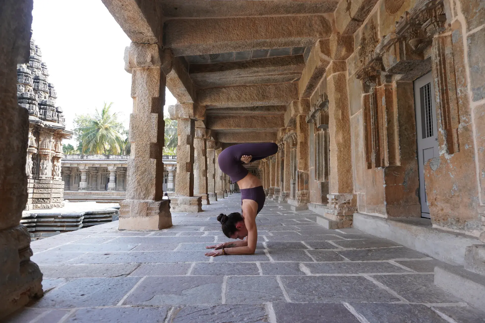 Jelena practising inversions outdoors