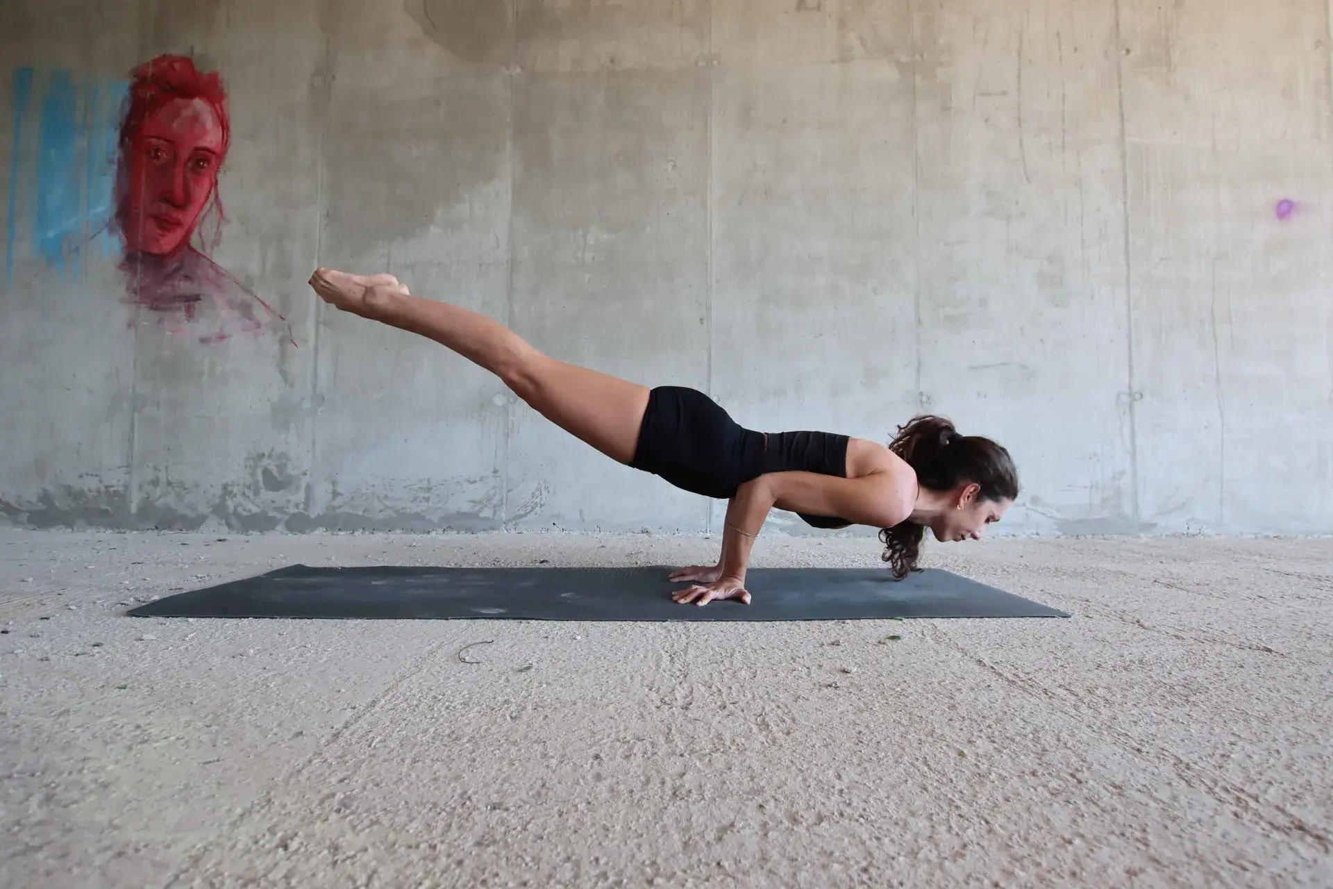 Jelena in Mayurasana — peacock pose