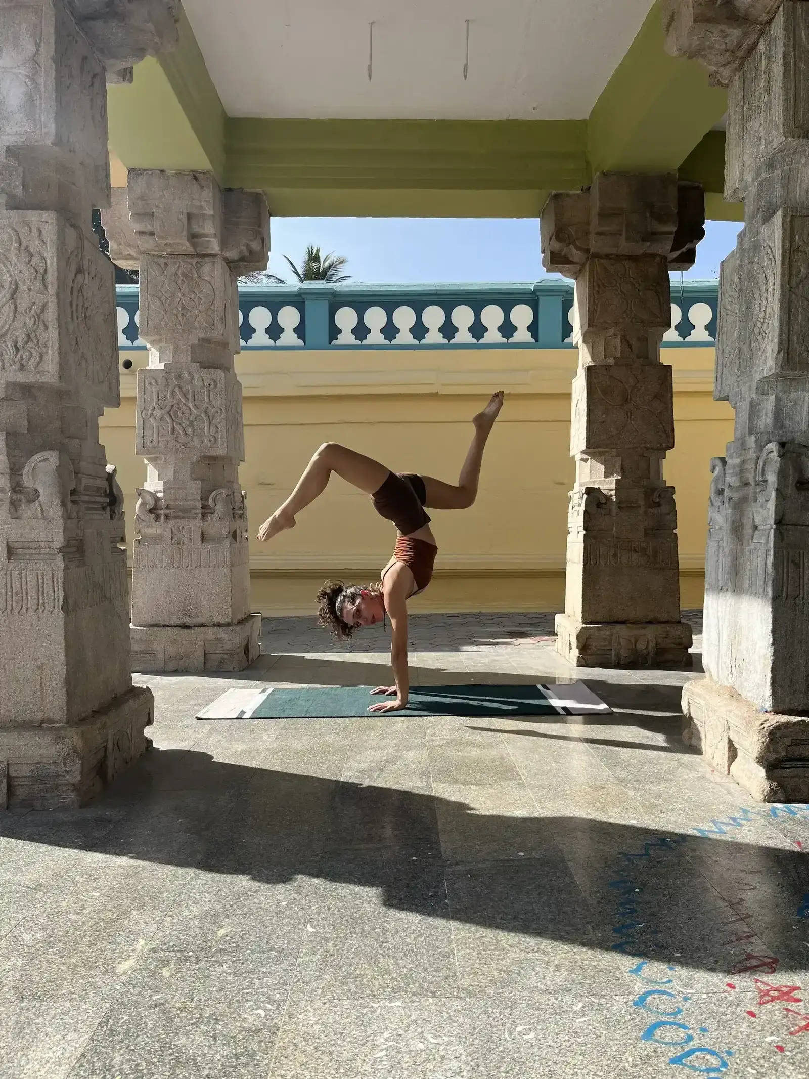 Quiet connection during yoga retreat