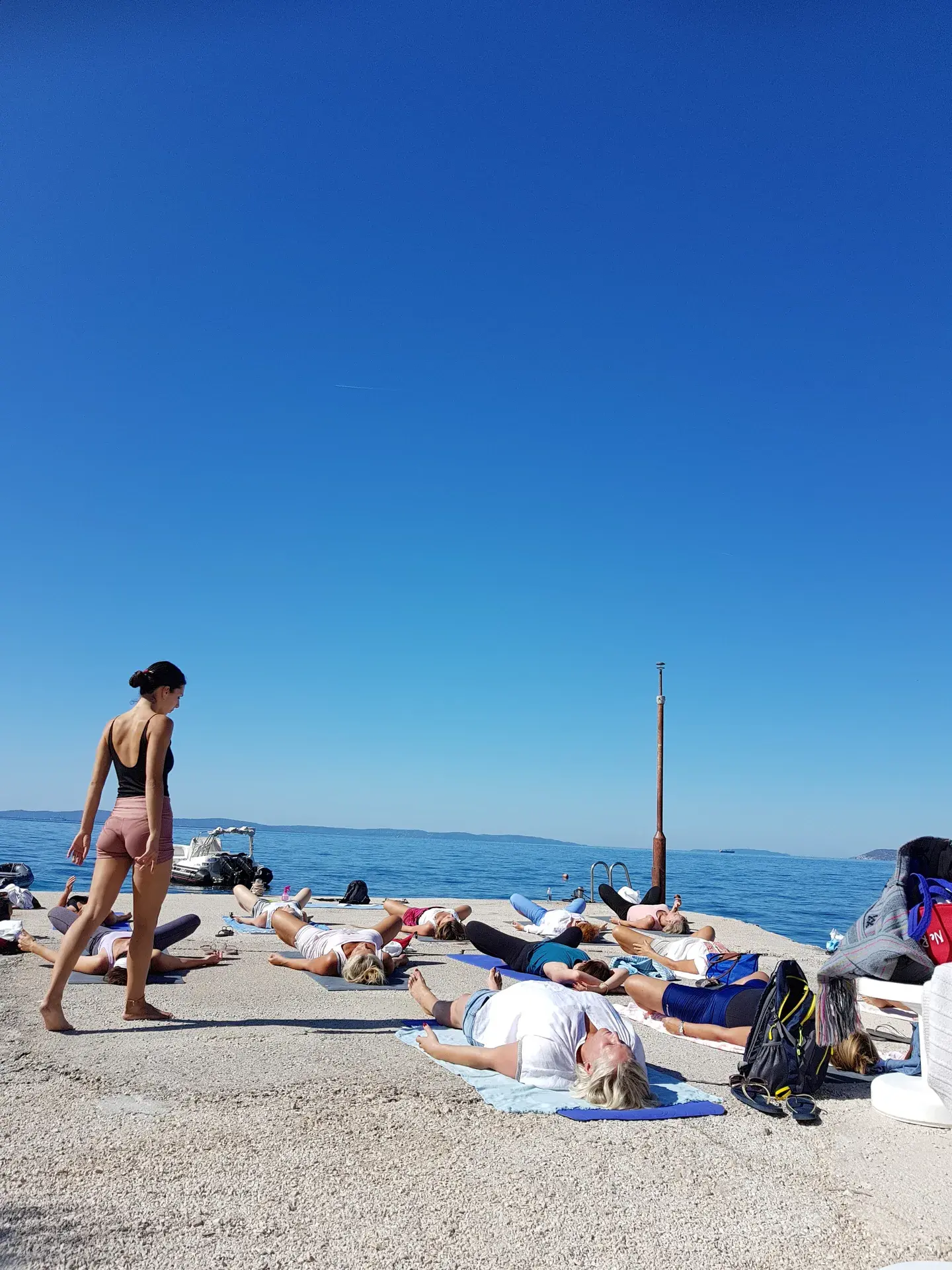 Autumn yoga gathering in nature